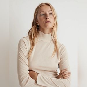 Madewell Semi-Sheer Mockneck Tee sz Small NN260 nwt